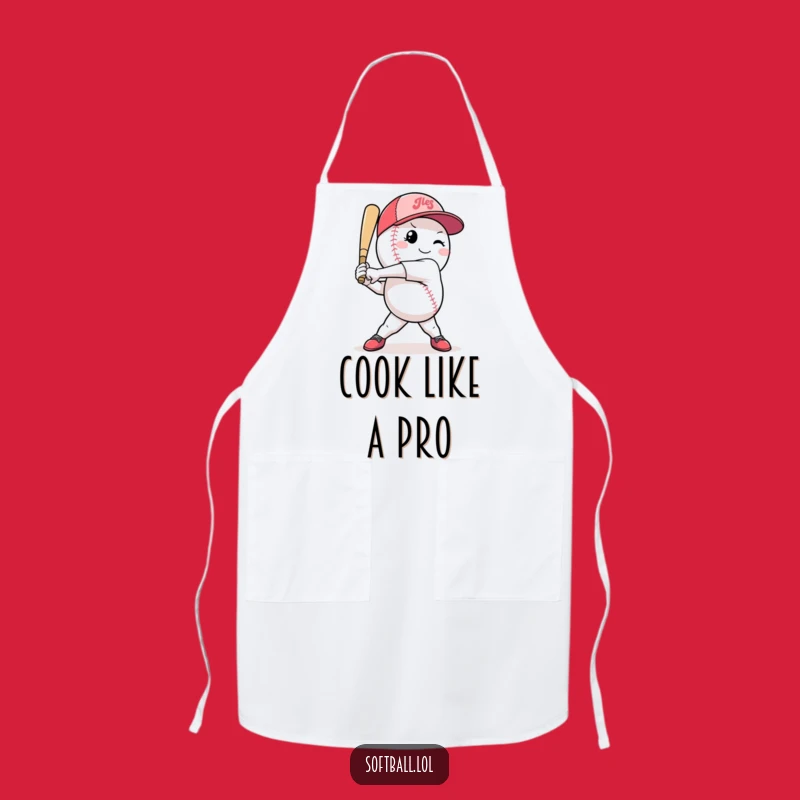 Funny Softball Apron: Confident Chef Swing, Perfect Funny Gift