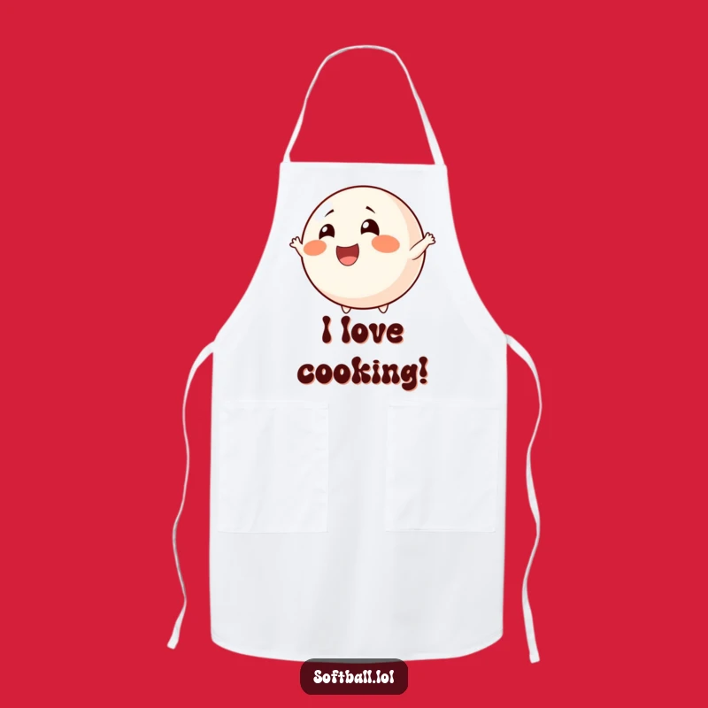 Funny Cheerful Softball Apron - Kitchen Cheerleader Gift