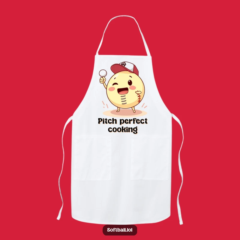 Funny Apron: Softball Team Spirit With Spring Pitching Gag Gift for Cooks