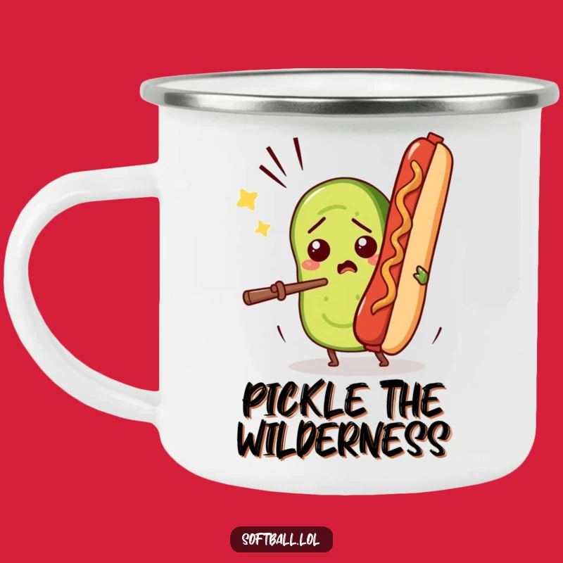 Funny Pickle vs Hot Dog Camping Mug: Sipping Laughs with This Foodie Gift!