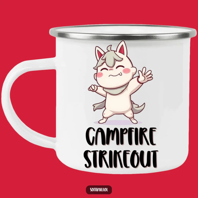 Funny Pitcher Pose Camping Mug: Your Go-To for Drinks on the Baseball Field