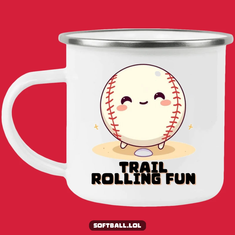 Funny Softball Camp Mug: Glee Rolling Bases Adventure Gift