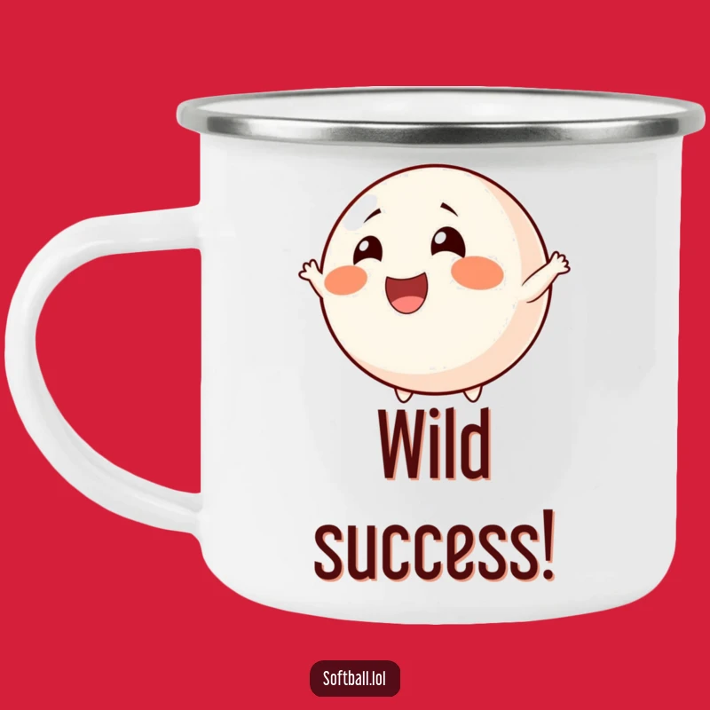 Funny Cheerful Softball Camping Mug - Outdoor Cheer Gift
