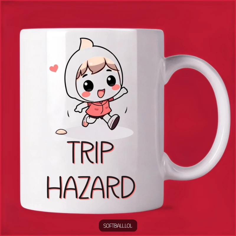 Funny Kawaii Tripping Character Mug: Playful Base Running Gift