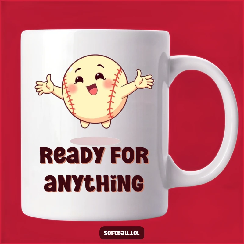 Funny Softball Dynamic Pose Mug - Energetic Athlete Gift