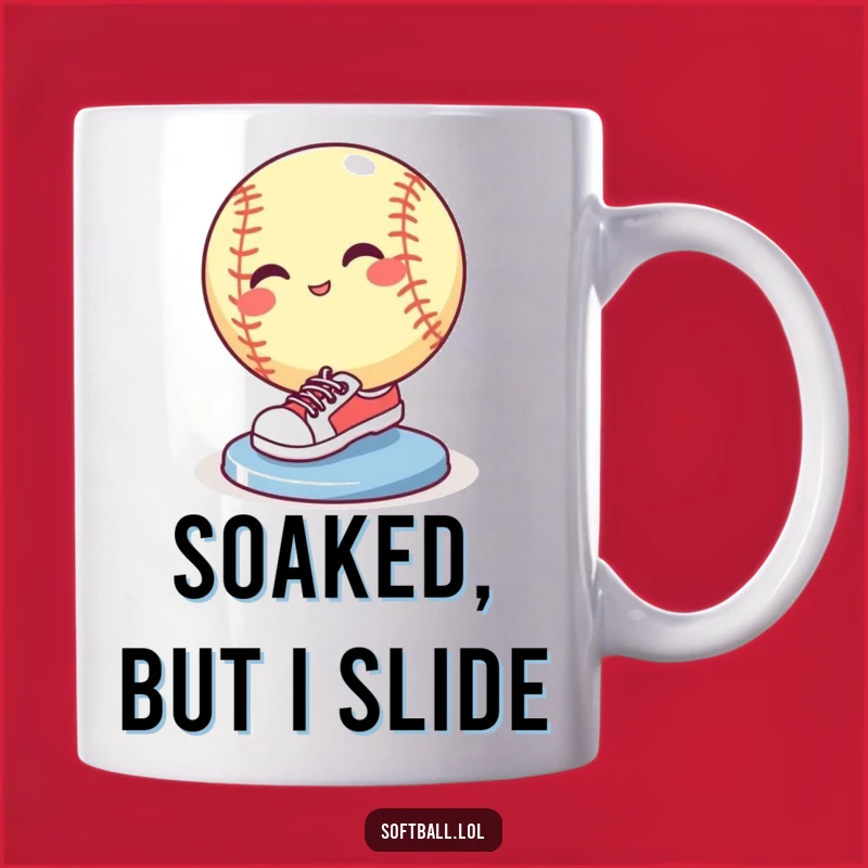 Funny Softball Sliding Mug - Hilarious Sports Gift for Baseball Lovers