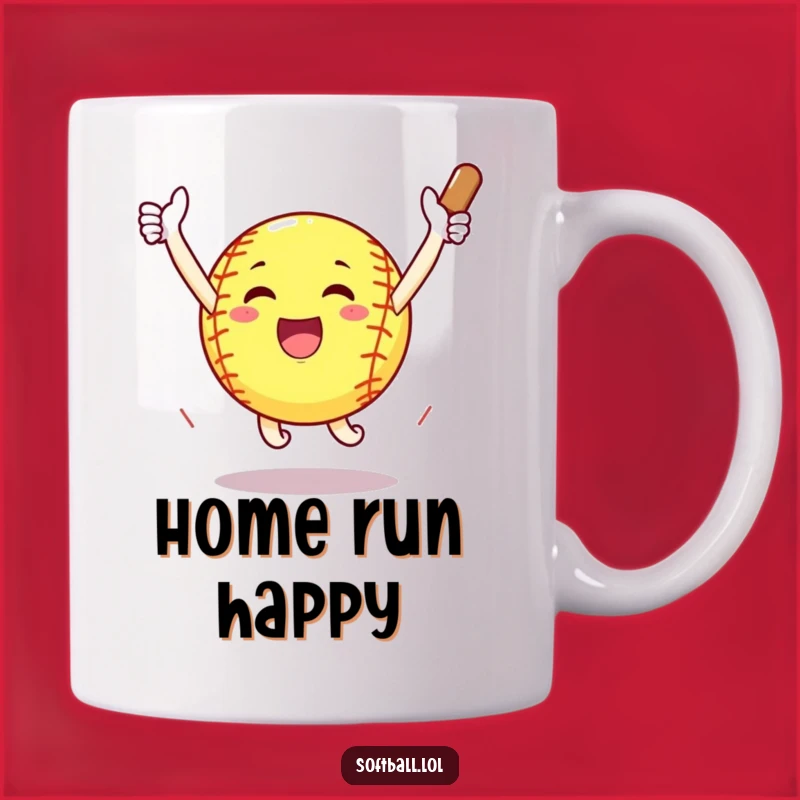 Funny Home Run Softball Mug - Celebrate Victory with Laughter