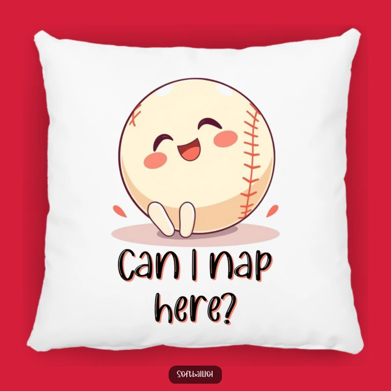 Comforting Softball Pillow: Funny Rolling Glee, Soft Sporty Gift