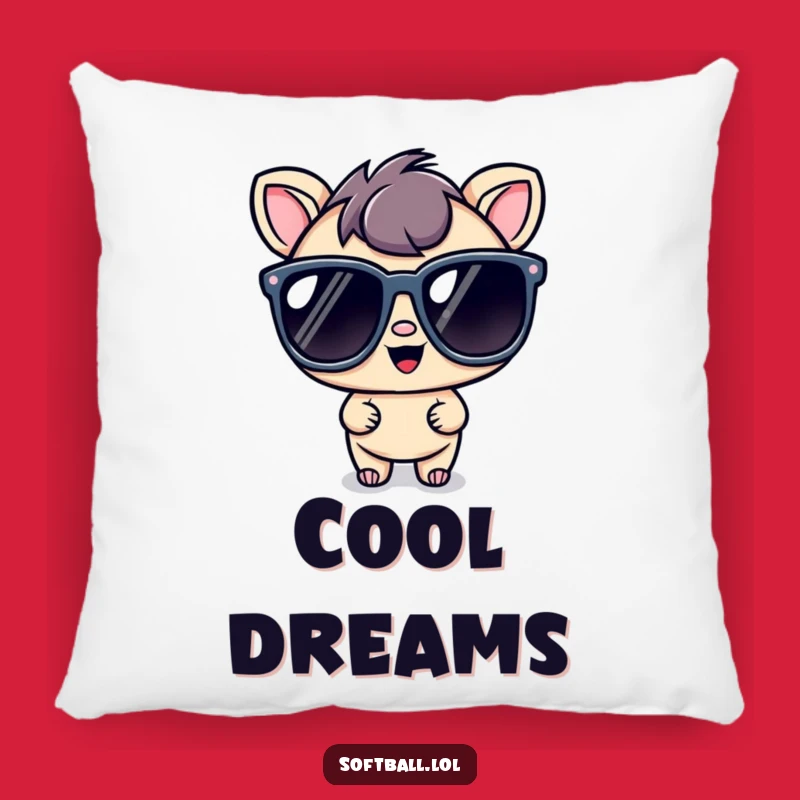 Funny Kawaii Cool Character Pillow: Oversized Sunglasses Comfort