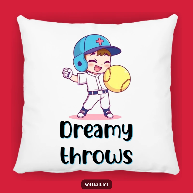 Funny Softball Wink Pillow: Cute & Comfy Accent Pillow