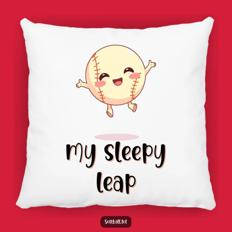 Funny Silly Jump Softball Pillow - Cozy & Energetic Accent Gift