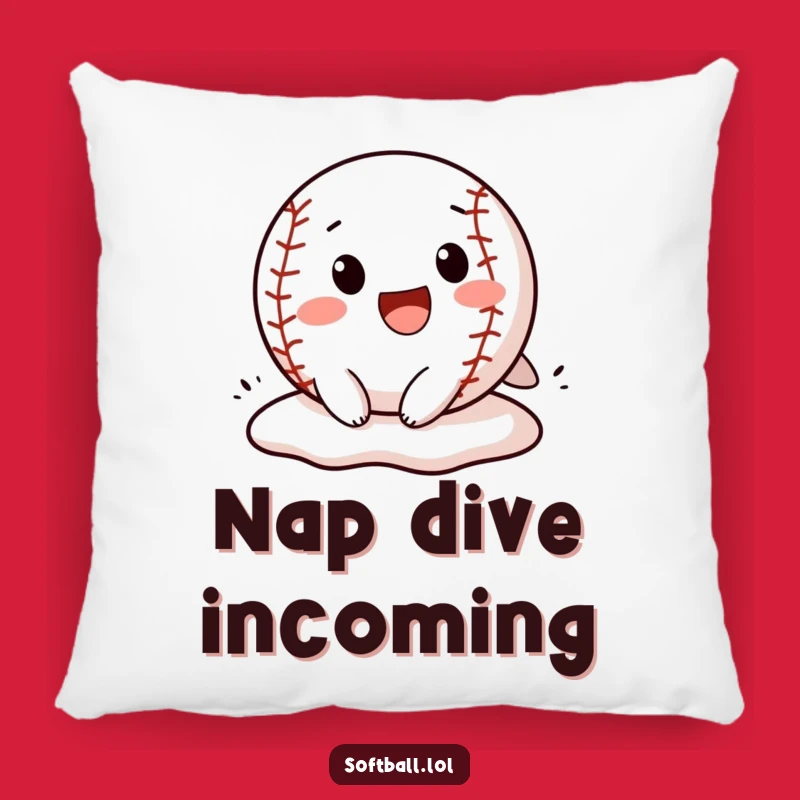 Funny Softball Slide Pillow: Cheerful Character Comfort, Humorous Home Decor, Perfect Funny Gift