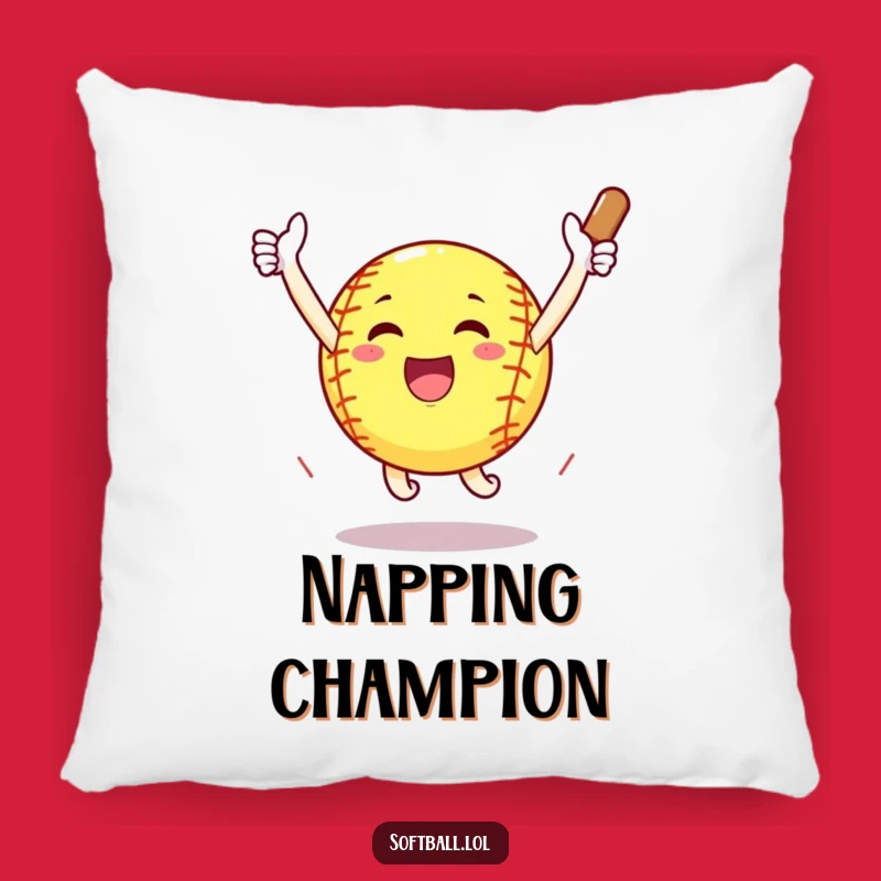 Funny Home Run Softball Pillow - Comfy Celebration Accent