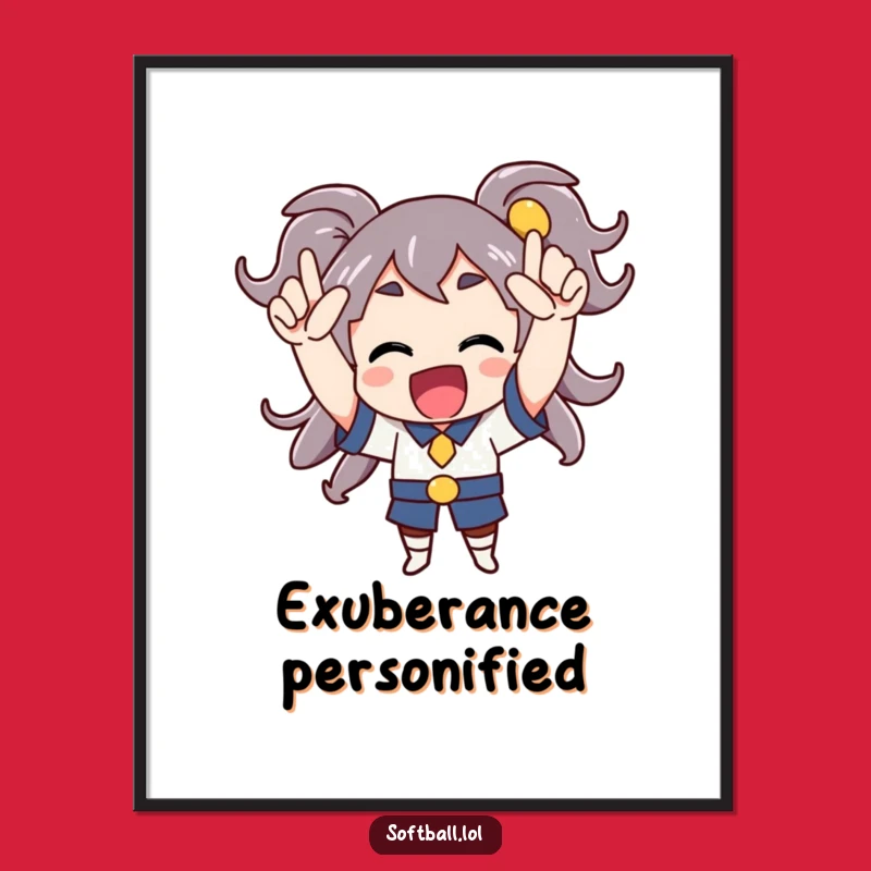 Funny Cheerful Character Digital Print - Instant Enthusiastic Art