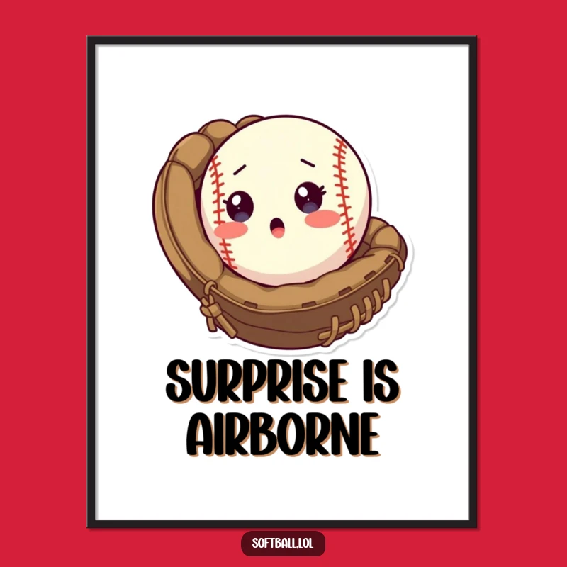 Funny Softball Surprise Digital Art: Instant Hilarious Game Moment Download