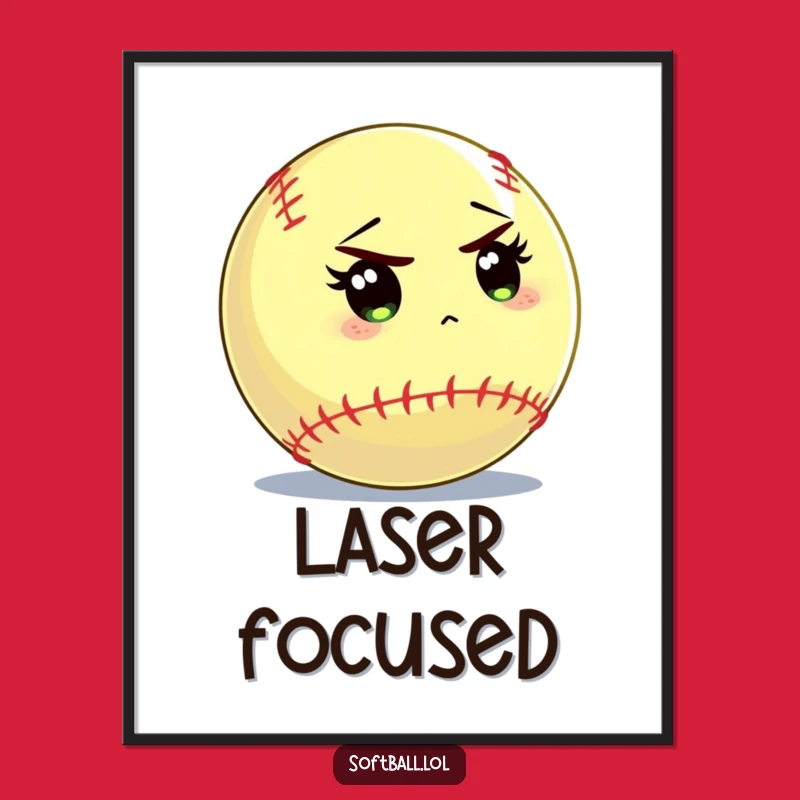 Funny Softball Intense Digital Art: Batter Stare Focus Download