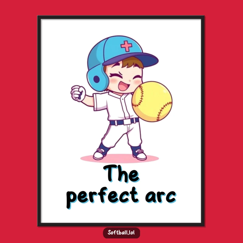 Funny Softball Wink Digital Art: Instant Wall Decor Upgrade