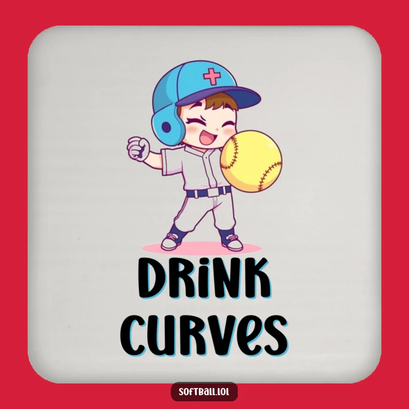 Funny Softball Wink Coaster: Protect Tables with Charm