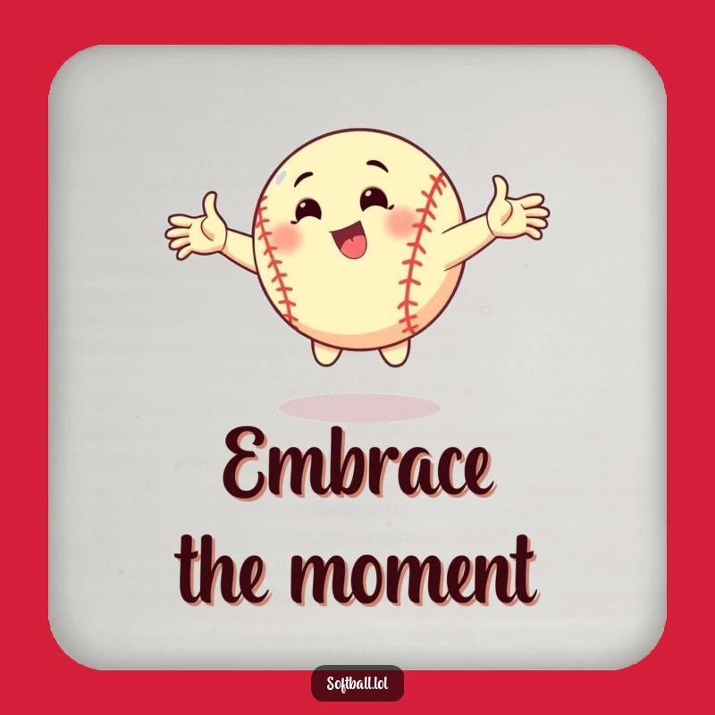 Funny Softball Dynamic Pose Coaster Set - Protect Surfaces with Flair