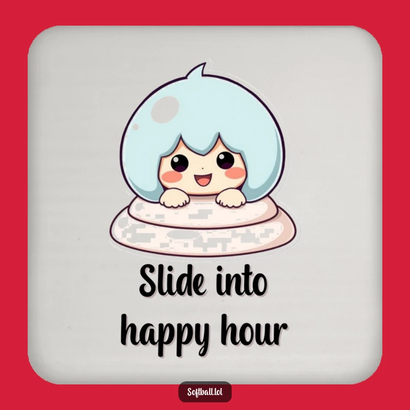 Funny Baseball Sliding Coaster: Kawaii Character Drink Protector, Lovely Funny Gift