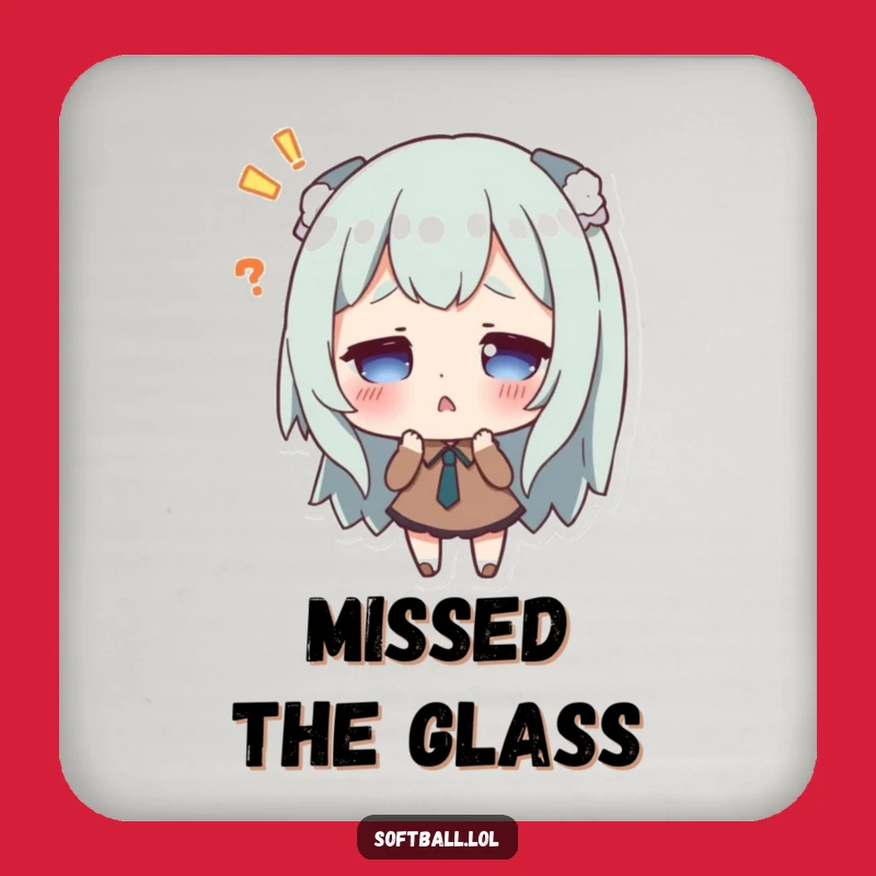 Funny Missed Hit Surprise Coaster - Protect Surfaces with Character Humor