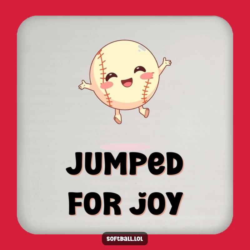 Funny Silly Jump Softball Coaster - Energetic Surface Protection Gift