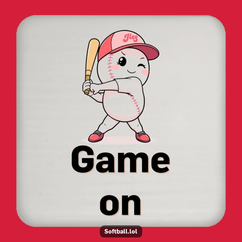 Funny Softball Coasters: Confident Swing Protection, Perfect Funny Gift