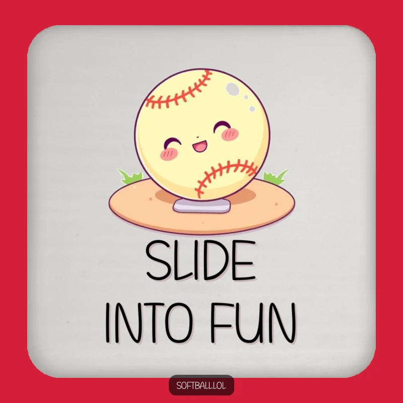 Funny Softball Sliding Coaster Set - Protect Surfaces with Game Humor