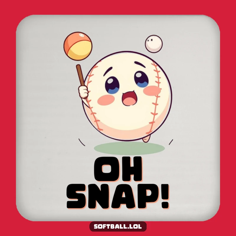Funny Surprised Softball Coaster - Protect Surfaces with a Laugh
