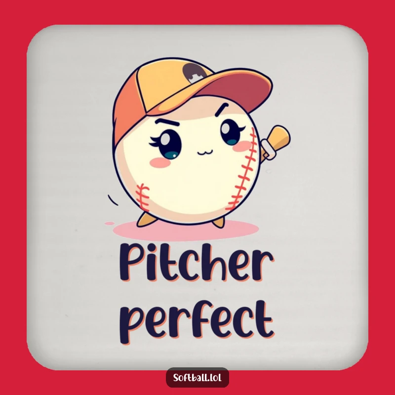 Funny Pitching Softball Coaster Set - Precise Surface Protection