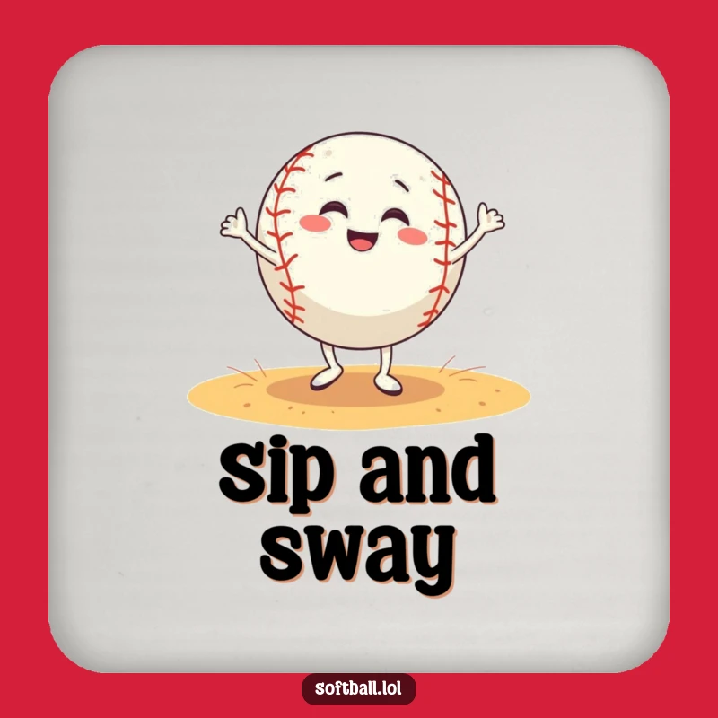 Funny Softball Dance Coaster: Protect Surfaces with Hilarious Charm