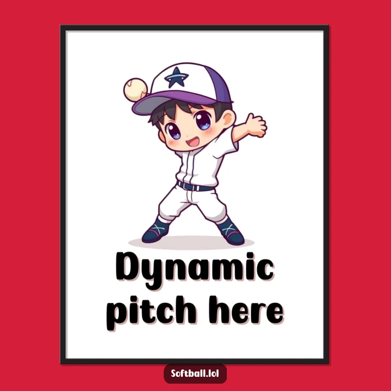 Funny Pitcher Poster: Dynamic Art, Perfect Baseball Decor