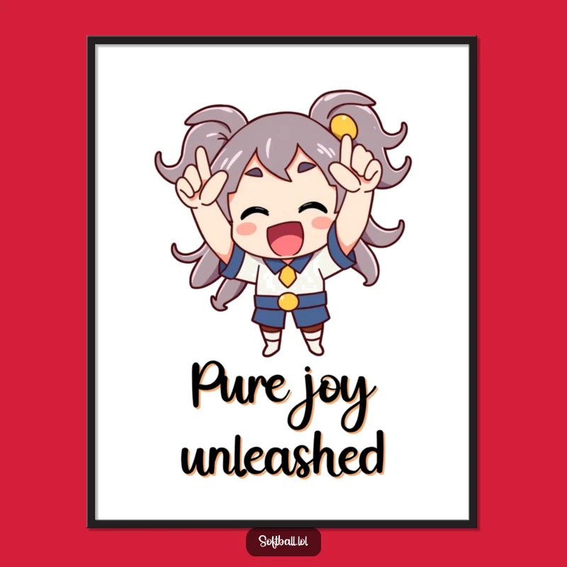 Funny Cheerful Character Poster - Enthusiastic Wall Art for Happy Homes