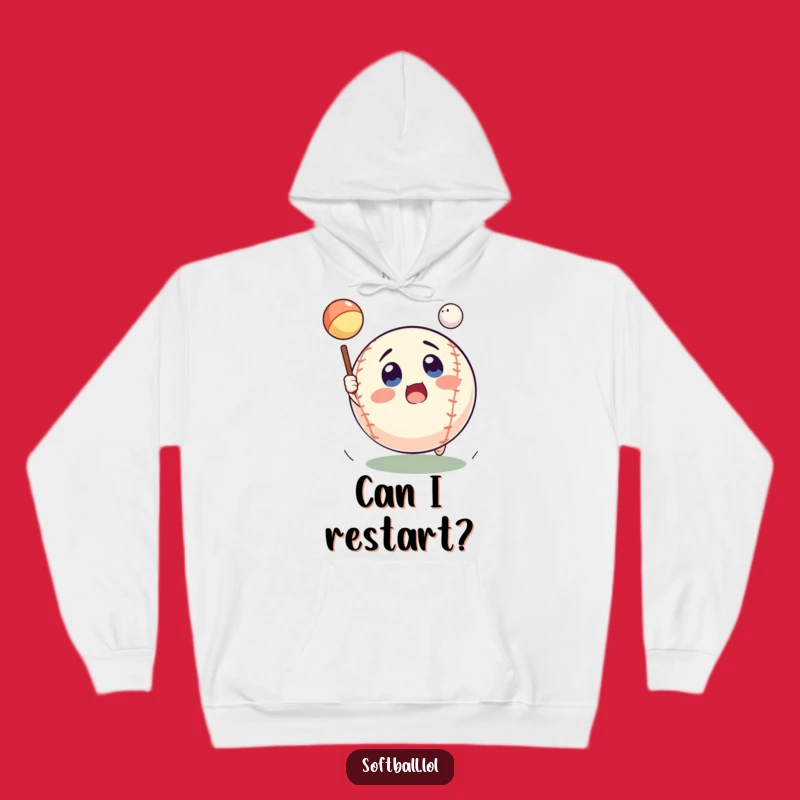 Cozy Funny Surprised Softball Hoodie - Warm & Hilarious Catch Gift