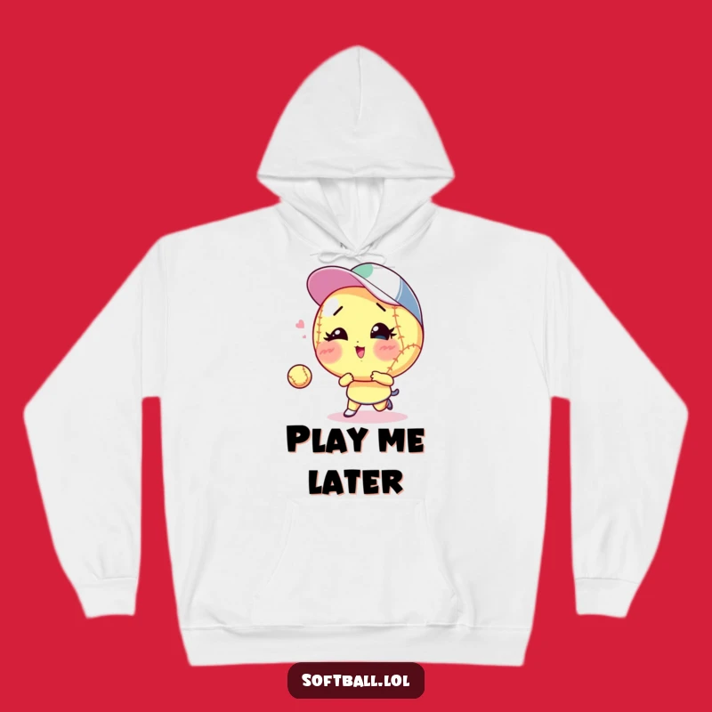 Cozy Funny Winking Softball Hoodie - Warm & Playful Gift