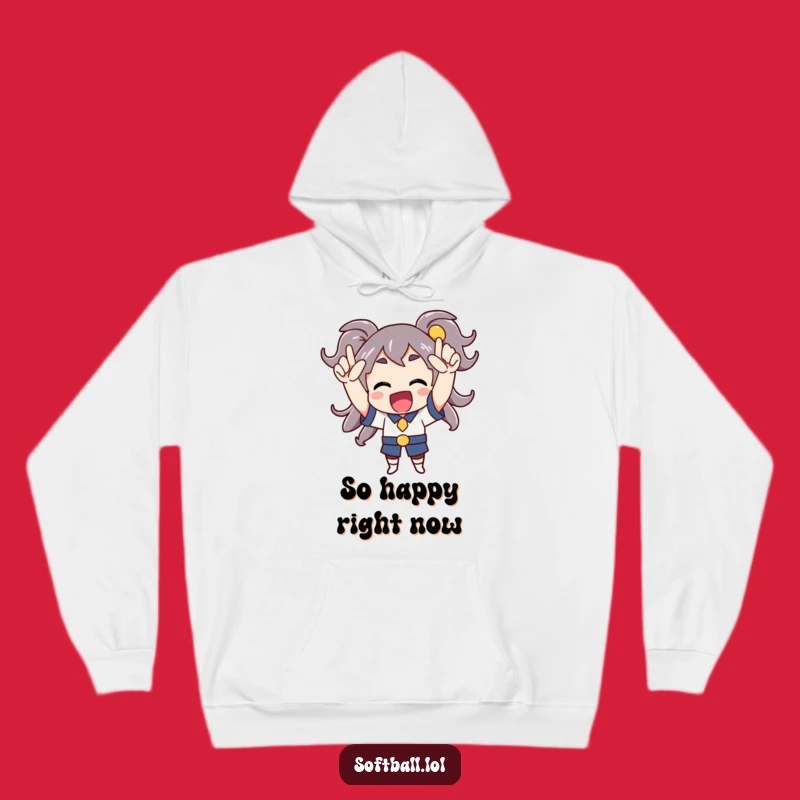 Funny Cheerful Character Hoodie - Cozy Sweatshirt for Enthusiastic Vibes