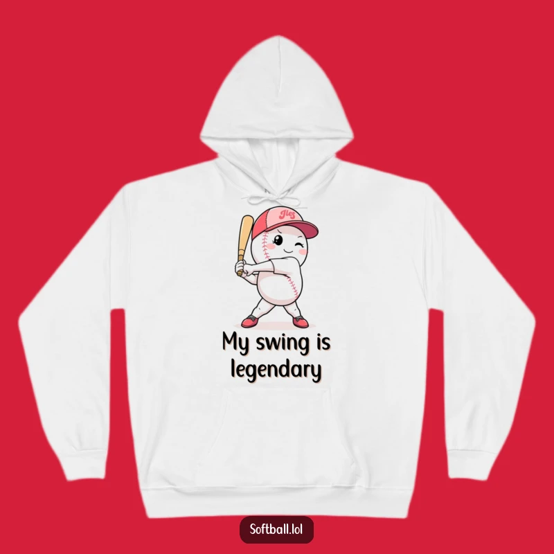 Funny Softball Hoodie: Confident Swing Style, Ideal Funny Gift