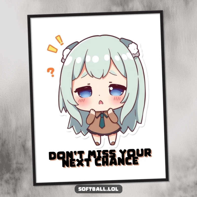 Funny Free Printable Wall Art: A character looking surprised, having missed a hit, adding humorous decor.