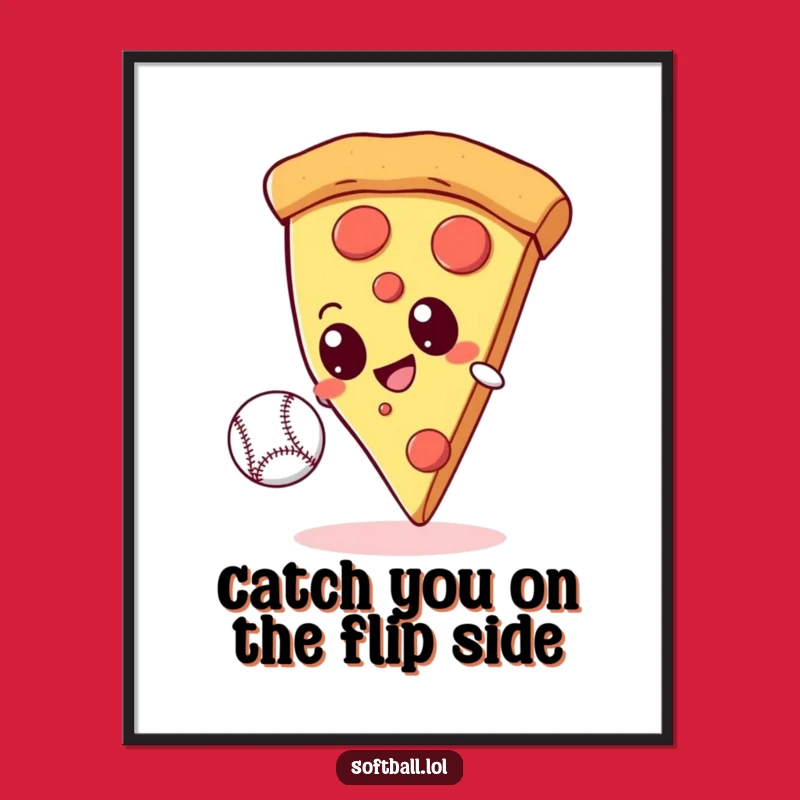 Free Printable Wall Art: Pizza Catcher Action - Funny Downloadable Decor
