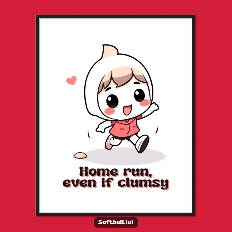 Funny Free Printable Wall Art: Kawaii Tripping Runner, Comedic Downloadable Decor