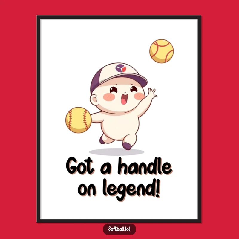 Free Printable Wall Art: Agile Softball Catcher - Dynamic Downloadable Art