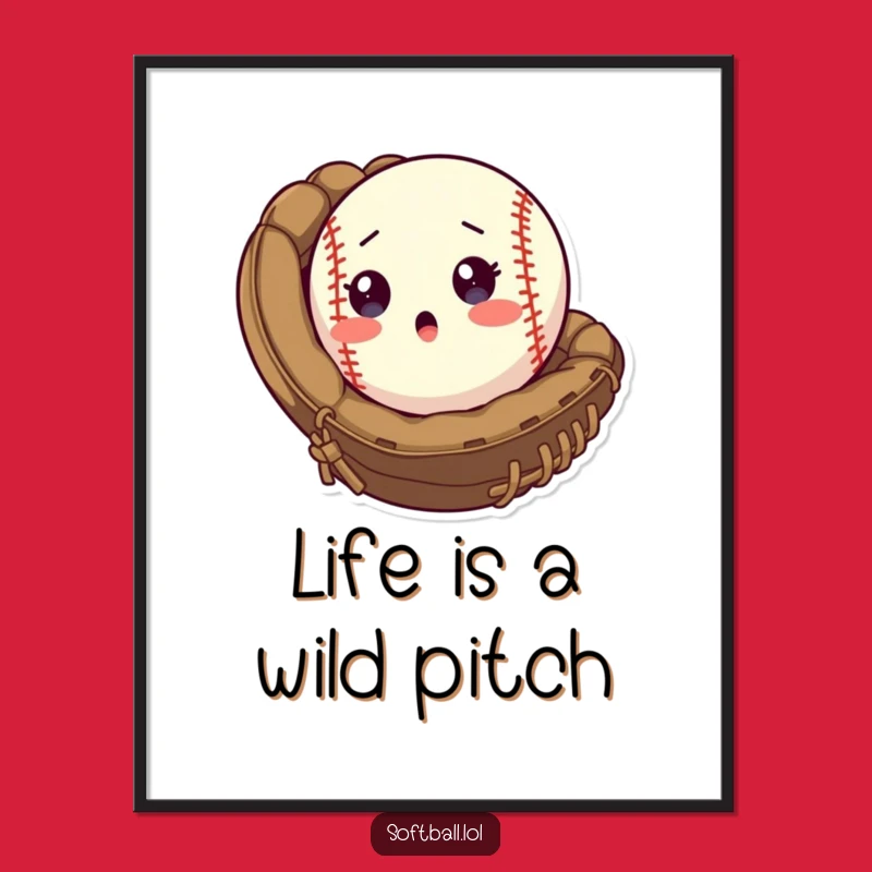 Free Printable Wall Art: Surprised Softball Pop - Funny Downloadable Art