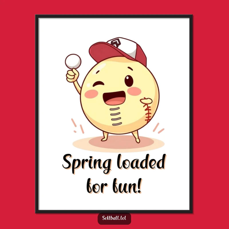 Funny Free Printable Wall Art: Hilarious Softball Pitch Spring Action Downloadable Decor