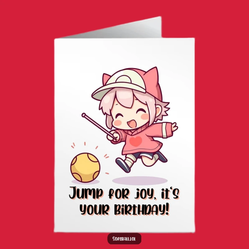 Free Printable Birthday Card: Silly Jumper's Energetic Ball Celebration