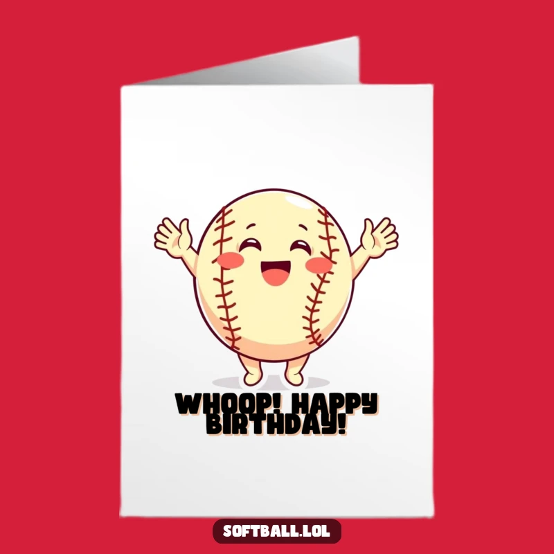Free Printable Cheering Softball Birthday Card - Funny Downloadable Gift