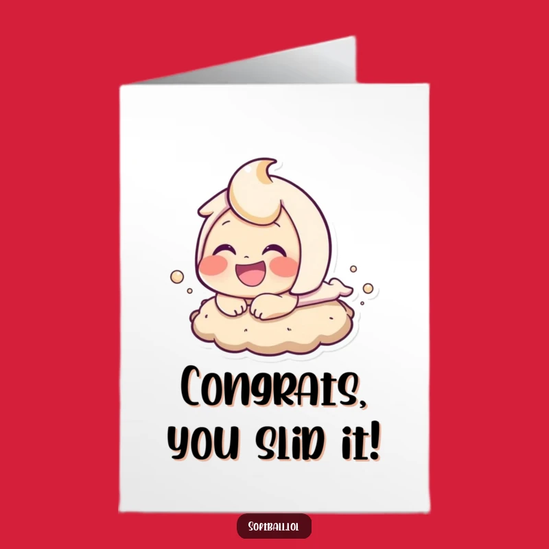 Free Printable Congrats Card: Baseball Sloth Bear Sliding Downloadable Gift for Wins
