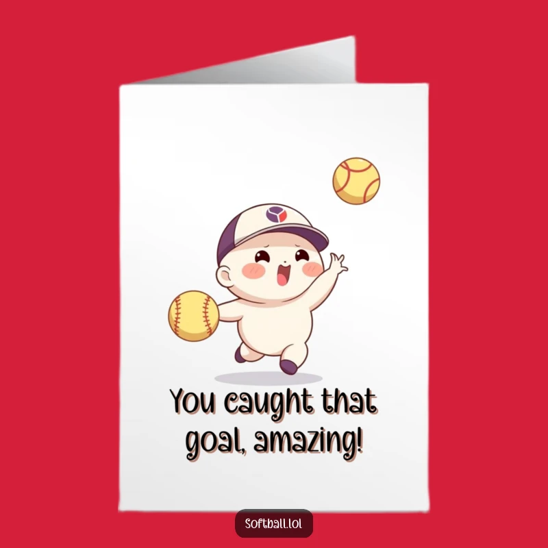 Free Printable Congrats Card: Skilled Softball Catch - Celebrate Achievement!
