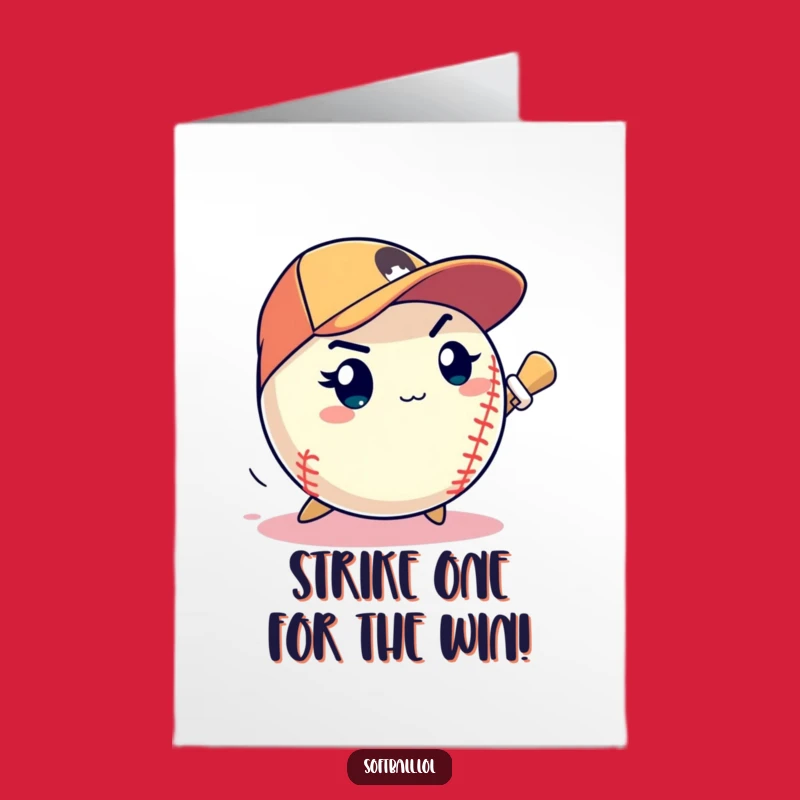 Free Printable Funny Congrats Card: Pitching Softball Strike Out, Humorous Downloadable for Victories