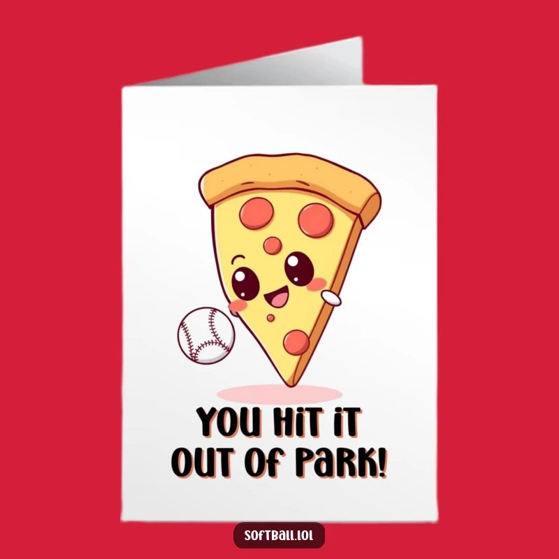Free Printable Congrats Card: Pizza Ball Player Victory - Funny Downloadable Gift