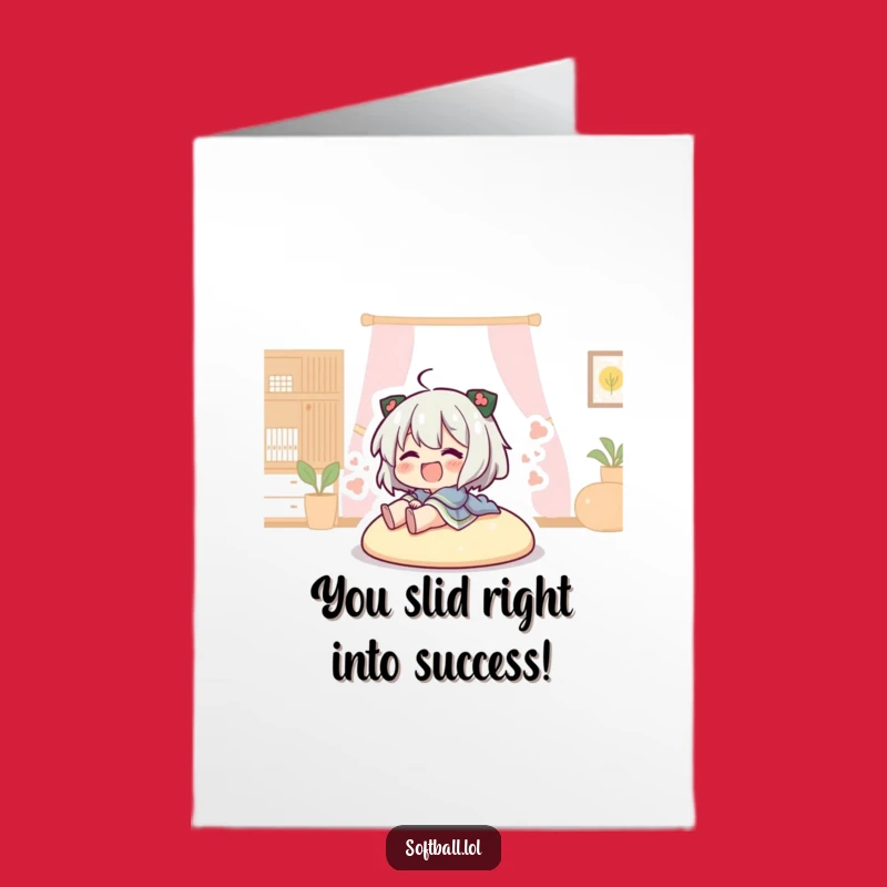 Free Printable Baseball Congrats Card: Funny Sliding Character Downloadable Gift